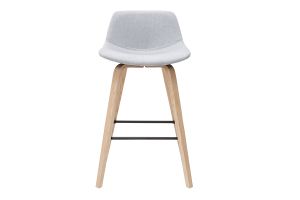 Tabourets de bar scandinaves gris clair et bois H65 cm (lot de 2) NONIE