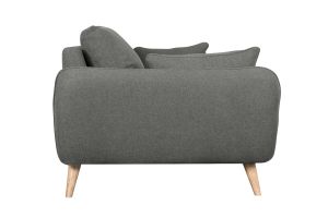 Canapé scandinave 3 places en tissu gris anthracite et bois clair CREEP