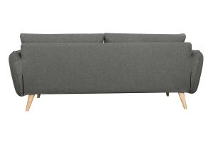 Canapé scandinave 3 places en tissu gris anthracite et bois clair CREEP