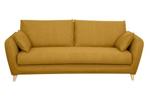 Canapé convertible scandinave 3 places jaune cumin avec matelas 10 cm CREEP