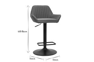 Tabourets de bar réglables design en tissu bleu (lot de 2) RONNIE