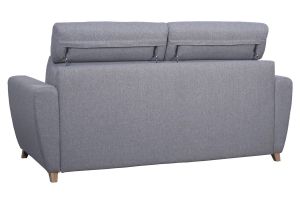 Divano letto 3 posti con poggiatesta regolabili e materasso 18 cm grigio chiaro GOYA