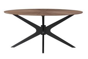 Table à manger design ovale noyer L160 cm DIELLI