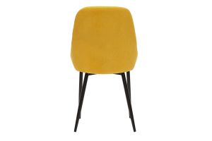 Chaises design en tissu effet velours jaune moutarde et métal noir (lot de 2) HOLO