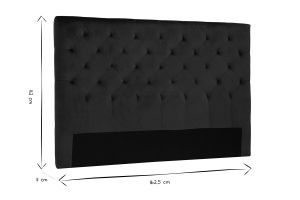 Tête de lit capitonnée en tissu velours bleu nuit L160 cm ENGUERRAND