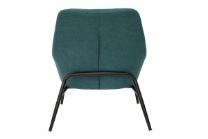 Fauteuil design en tissu effet velours bleu canard et métal noir MAXINE