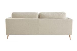 Canapé scandinave 3 places en tissu beige naturel et bois clair VOGUE