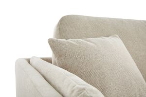 Canapé scandinave 3 places en tissu beige naturel et bois clair VOGUE