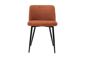 Chaises en tissu effet velours texturé terre brûlée et métal noir (lot de 2) MONTI