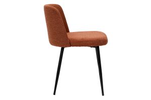 Chaises en tissu effet velours texturé terre brûlée et métal noir (lot de 2) MONTI