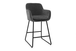 Tabourets de bar effet velours gris foncé H65 cm (lot de 2) AMIKA