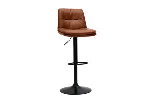 Tabourets de bar réglables marrons et métal noir (lot de 2) ZUCK