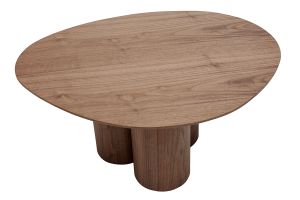 Table basse design bois foncé noyer L78 cm HOLLEN