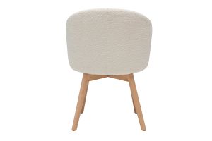 Chaises scandinaves en tissu effet laine bouclée blanc cassé et bois clair massif (lot de 2) VANITY