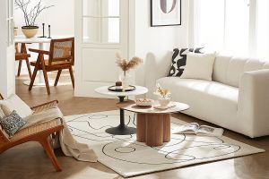 Table basse design bois foncé noyer L78 cm HOLLEN