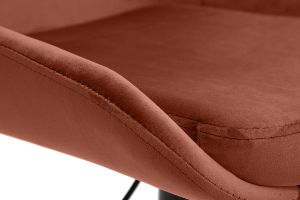 Tabourets de bar design réglables velours rouge tomette (lot de 2) HOLO