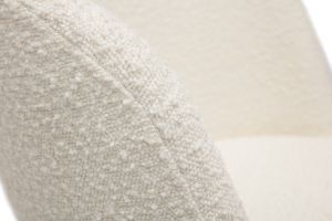 Chaises scandinaves en tissu effet laine bouclée blanc cassé et bois clair massif (lot de 2) VANITY