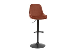 Tabourets de bar design réglables velours rouge tomette (lot de 2) HOLO