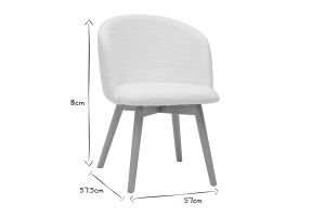 Chaises scandinaves en tissu effet laine bouclée blanc cassé et bois clair massif (lot de 2) VANITY