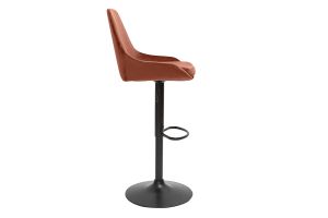 Tabourets de bar design réglables velours rouge tomette (lot de 2) HOLO