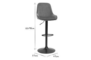 Tabourets de bar design réglables velours rouge tomette (lot de 2) HOLO