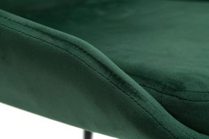 Chaises design en tissu velours vert foncé et métal noir (lot de 2) HOLO