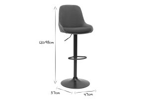 Tabourets de bar design réglables velours bronze (lot de 2) HOLO