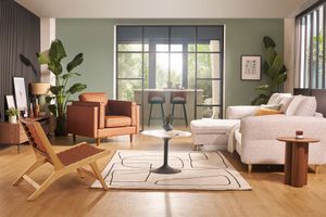 Table d'appoint design bois foncé noyer L44 cm HOLLEN