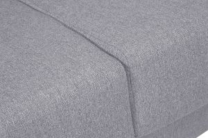 Canapé convertible en tissu gris clair et bois clair avec matelas 18 cm GRAHAM