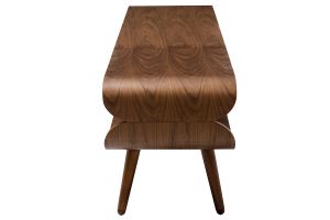 Meuble TV vintage en bois foncé avec rangements L132 cm TAKLA