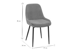 Chaises design en tissu effet velours jaune moutarde et métal noir (lot de 2) HOLO