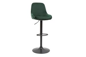 Tabourets de bar design réglables velours vert (lot de 2) HOLO