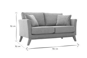 Canapé scandinave déhoussable 2 places en tissu effet velours texturé terracotta et bois clair OSLO