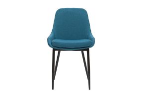 Chaises design en tissu bleu canard et métal noir (lot de 2) HOLO