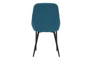 Chaises design en tissu bleu canard et métal noir (lot de 2) HOLO