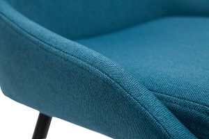 Chaises design en tissu bleu canard et métal noir (lot de 2) HOLO