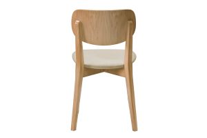 Chaises vintage en bois clair chêne et tissu beige (lot de 2) LUCIA