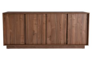 Buffet vintage finition bois foncé noyer 4 portes L180 cm COMO