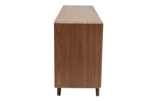 Buffet vintage en bois foncé noyer 4 portes L160 cm SUVA