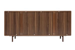 Buffet vintage en bois foncé noyer 4 portes L160 cm SUVA