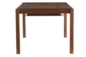 Table à manger extensible rallonges intégrées en bois foncé noyer rectangulaire L125-238 cm AGALI
