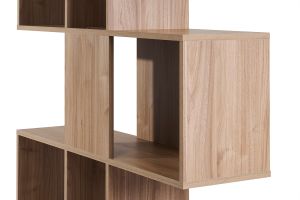 Bibliothèque ouverte séparateur design finition bois clair chêne L139 cm COMO