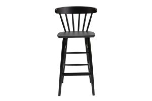 Tabouret de bar vintage à barreaux noir mat H65 cm DARIA
