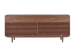 Buffet vintage finition bois foncé noyer 4 portes L180 cm SANAA