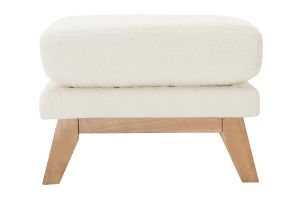 Pouf poggiapiedi scandinavo sfoderabile bianco effetto lana bouclé OSLO