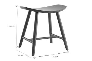 Tabouret bas bois foncé H46.5 DEMORY