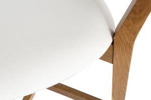 Tabouret de bar bois clair chêne et blanc H65 cm LUCIA