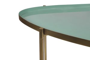 Tables basses gigognes laquées vert-cyan et vert (lot de 3) ZURIA