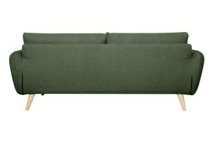 Canapé scandinave 3 places en tissu vert kaki et bois clair CREEP