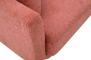 Canapé scandinave déhoussable 2 places en tissu effet velours texturé terracotta et bois clair OSLO